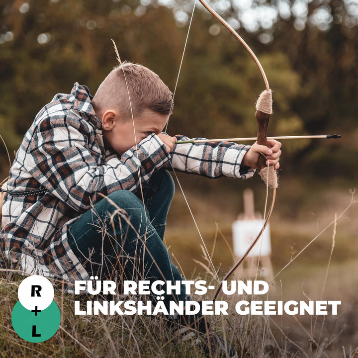Pfeil und Bogen Set Kinder Bambus 85cm mit 15 Pfeilen und 4 Zielscheiben - Bild 6