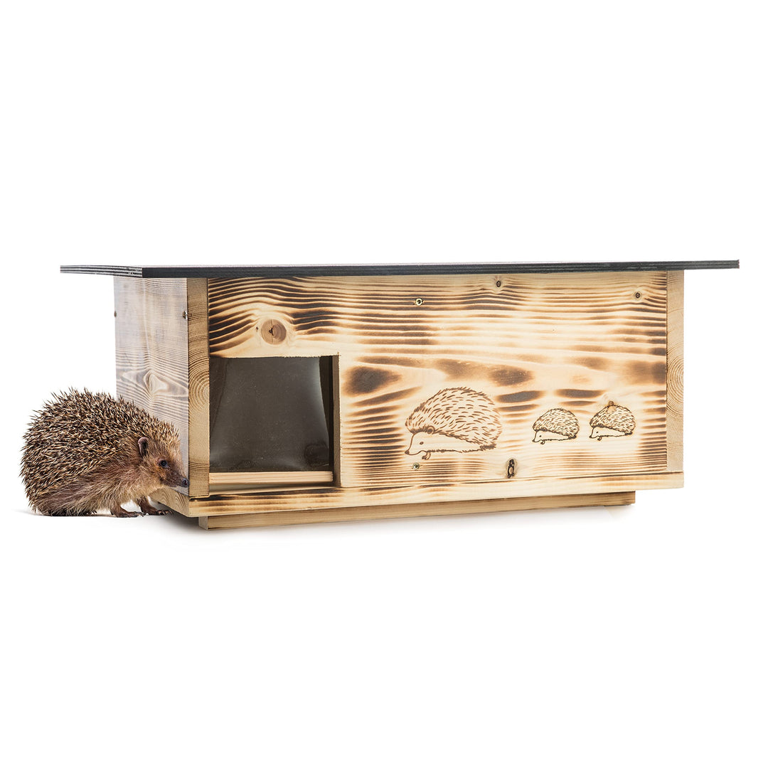 Igelhaus XXXL Vollholz 20mm mit Labyrintheingang und Rattenklappe