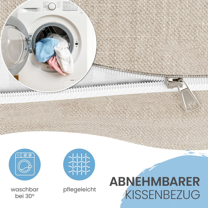 Rückenkissen Keilform 180 cm breit für Bett und Sofa mit Seitenfach - Bild 7