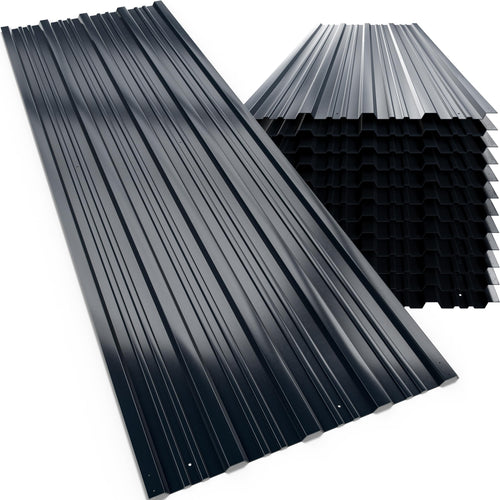 Trapezblech 12er-Set Anthrazit verzinkt 7 m² für Dach und Wand