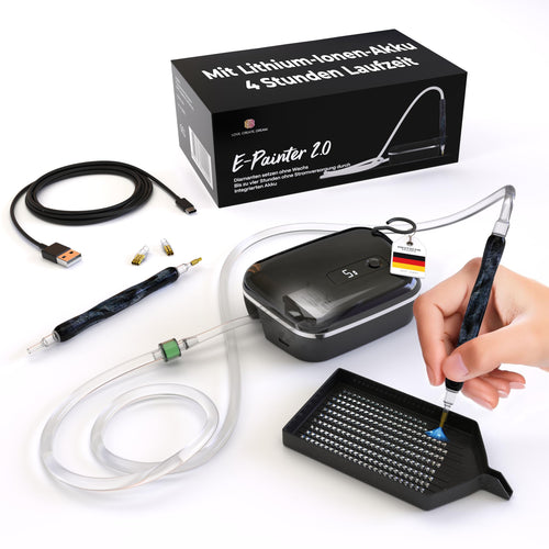 Diamond Painting Stift elektrisch 5 Stufen mit Display, Black Edition