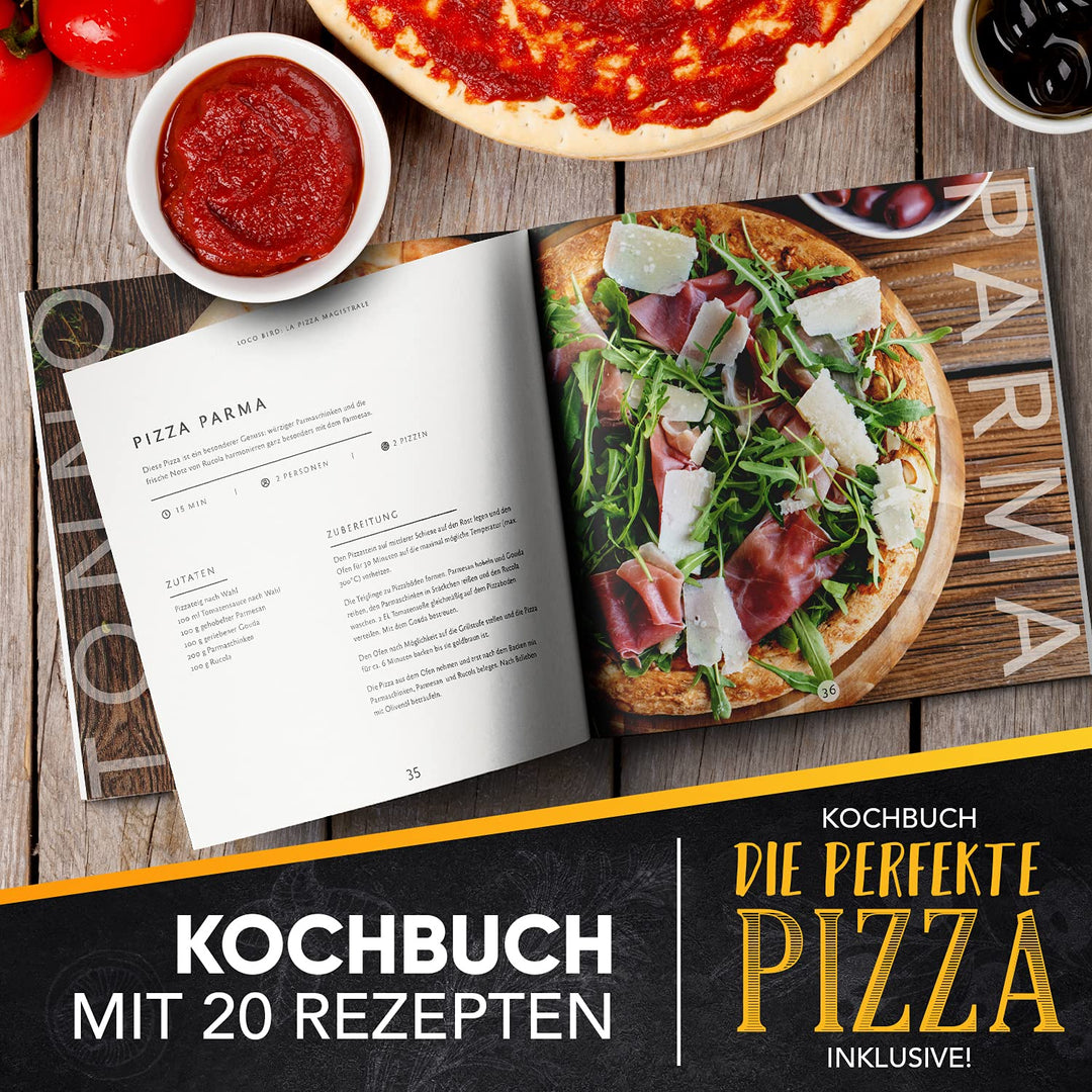 Pizzastein Set Cordierit rechteckig mit Schieber &amp; Rezeptbuch - Bild 7