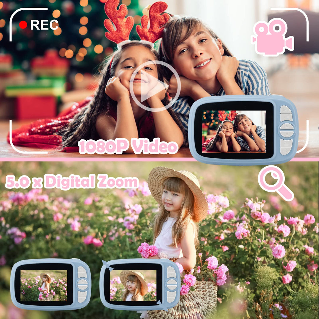 Sofortbildkamera Kinder 12MP 1080p HD mit Thermodruck 32GB Karte - Bild 3