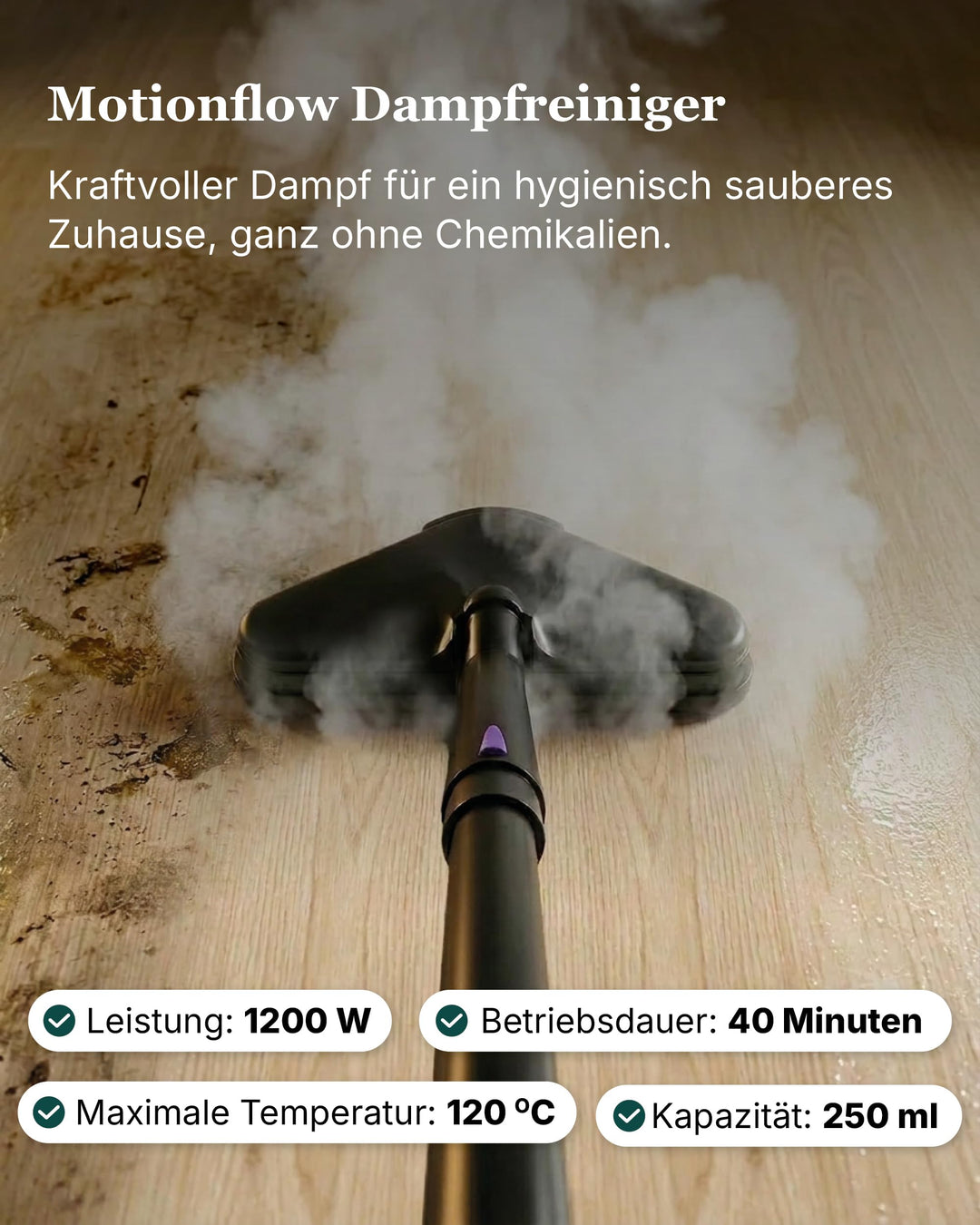 Dampfreiniger 16-in-1 mit 13 Aufsätzen, 120°C, für Böden, Bad &amp; Küche - Bild 2