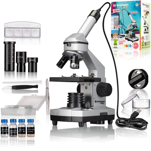 Digitalmikroskop Kinder 40x-1024x mit USB-Kamera und Zubehör-Set