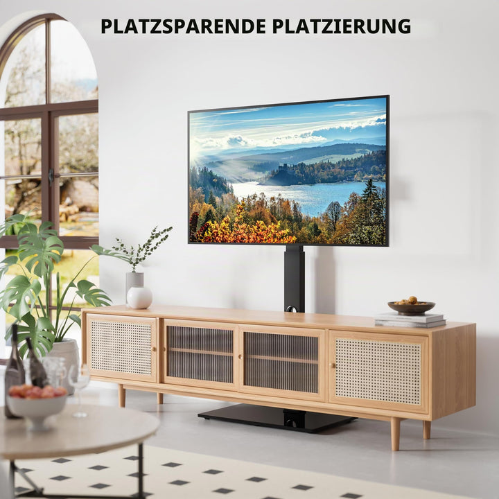 TV Ständer höhenverstellbar 30-70 Zoll schwenkbar mit Glasregal - Bild 8