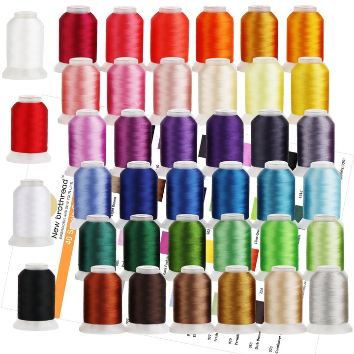 Stickgarn Polyester 40 Farben Set 500m je Spule Gewicht 40wt