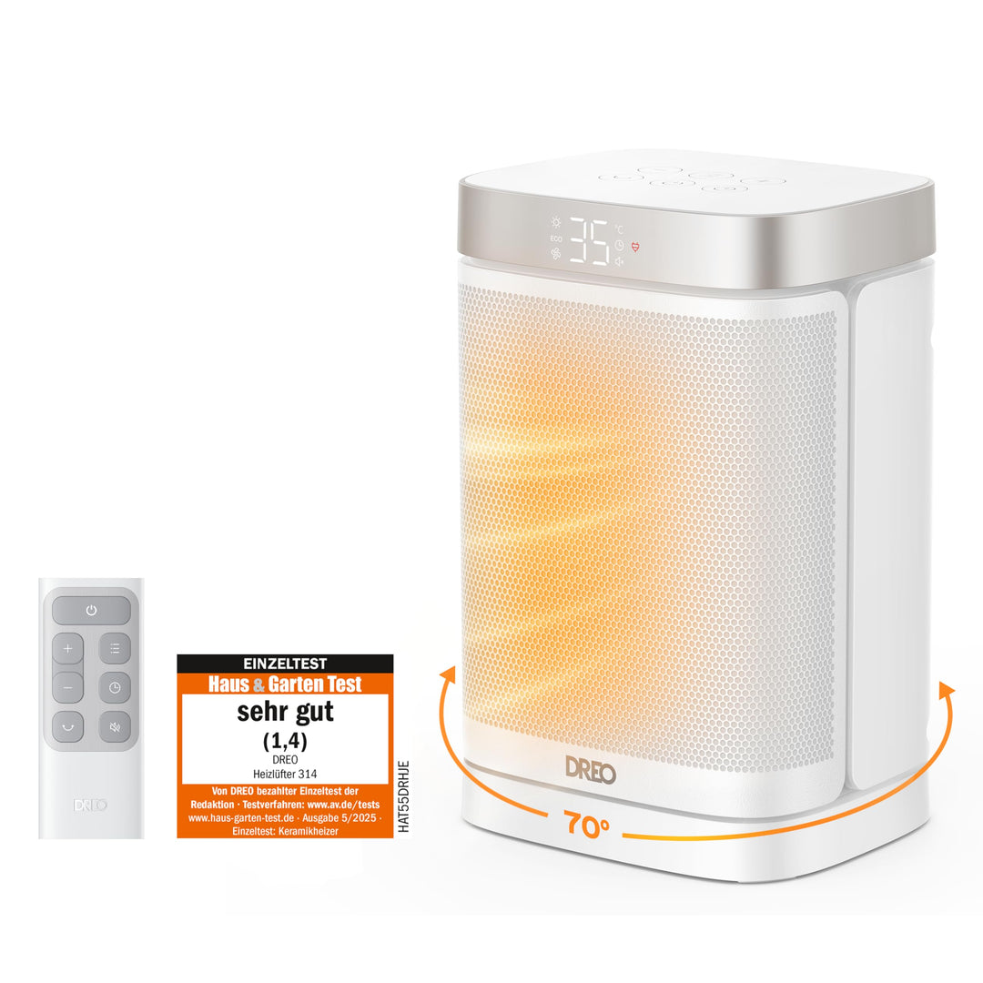 Heizlüfter Klein PTC-Keramik 1500W mit Thermostat und Oszillation