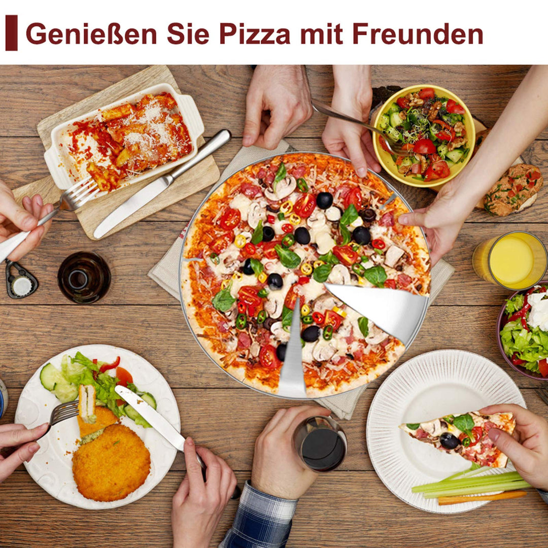 Pizzablech Edelstahl rund 30cm 4er-Set für Backofen - Bild 7