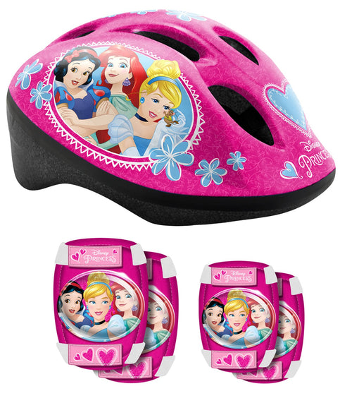Kinder-Schutzset Helm + Knie- & Ellbogenschützer Rosa, 52-56 cm