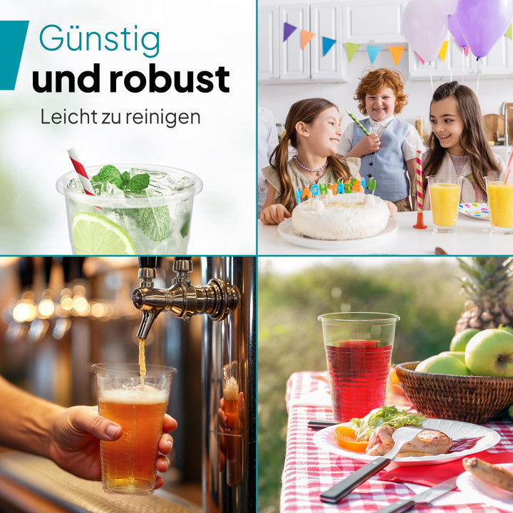Einwegbecher 0,4 L Polypropylen transparent 1000 Stück mit Eichstrich - Bild 6