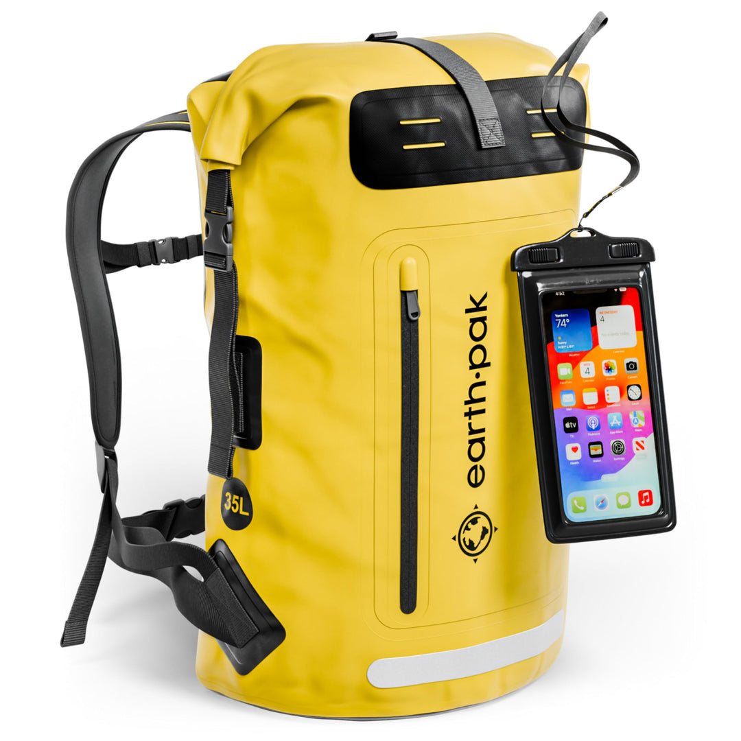 Wasserdichter Rucksack 35L Rolltop PVC mit Handyhülle IPX8