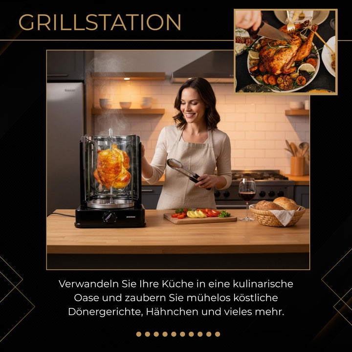 Vertikalgrill mit drehbaren Aussenspiessen und 120-Min. Timer - Bild 3