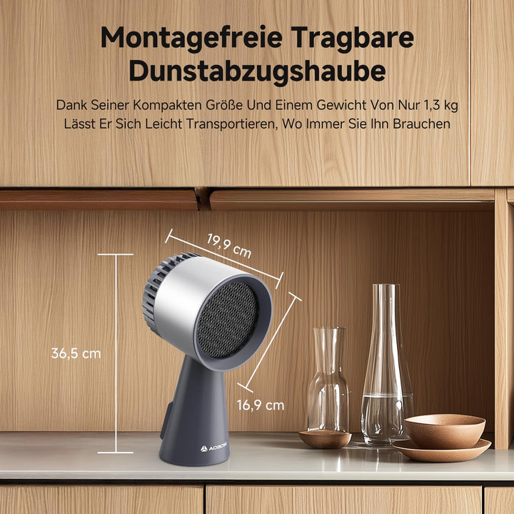 Mini Dunstabzugshaube mobil 3 Stufen Umluft mit Wechselfilter - Bild 8