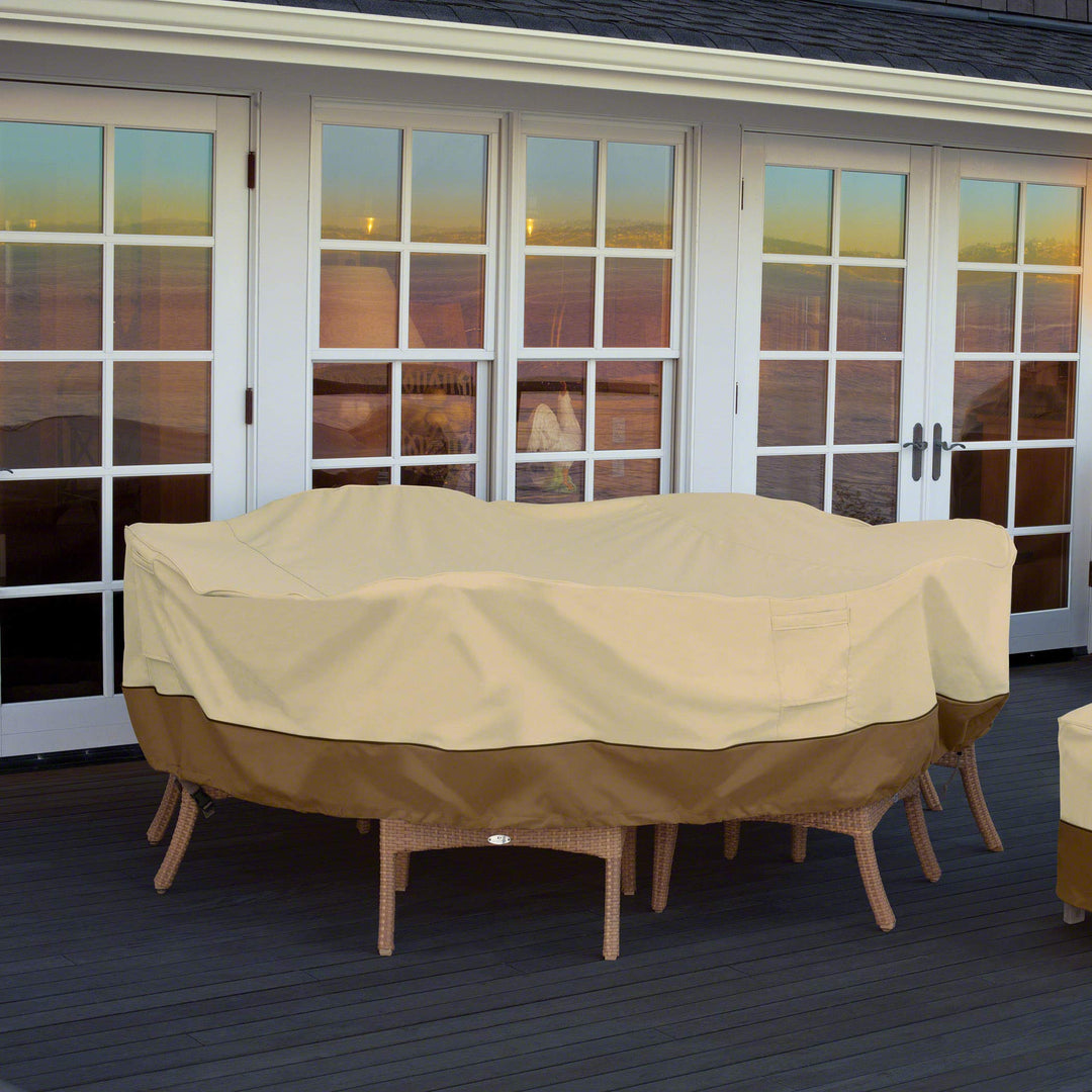 Gartenmöbel-Schutzhülle Rund 178x58 cm für Tisch mit 6 Stühlen - Bild 7