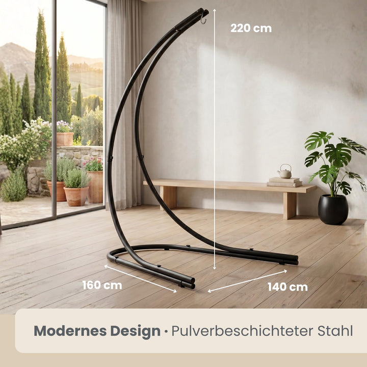 Hängesessel mit Gestell XXL 185x130cm Baumwolle für Garten Balkon - Bild 5