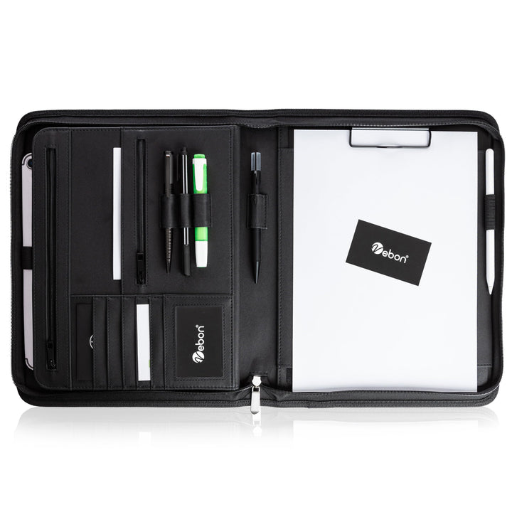 Schreibmappe A4 Kunstleder mit Laptopfach 13" &amp; Reissverschluss, Türkis - Bild 2