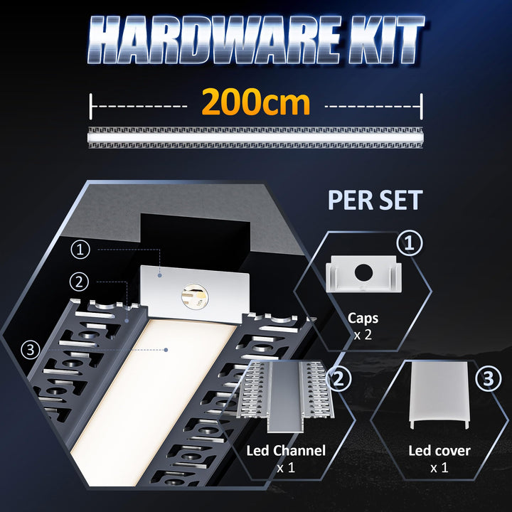 LED Unterputzprofil Aluminium 2m Set 10x für 20mm Streifen Trockenbau - Bild 6