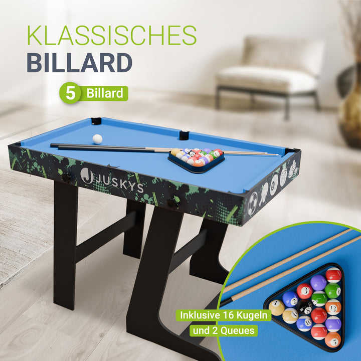 Spieltisch 5-in-1 klappbar Tischtennis Billard Kicker Hockey Basketball - Bild 7