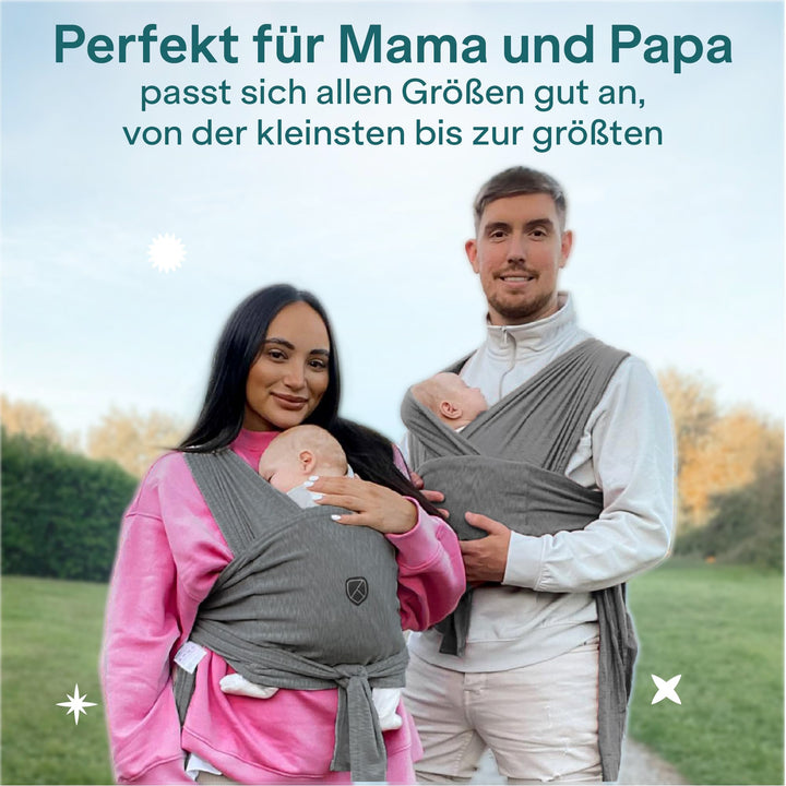 Tragetuch Neugeborene mit Ringverschluss anthrazit bis 9 kg - Bild 6