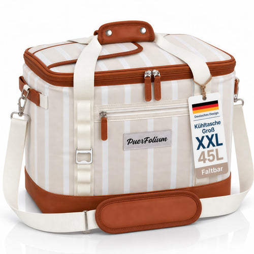 Kühltasche faltbar 45L mit Schnellzugriffklappe für Strand und Picknick