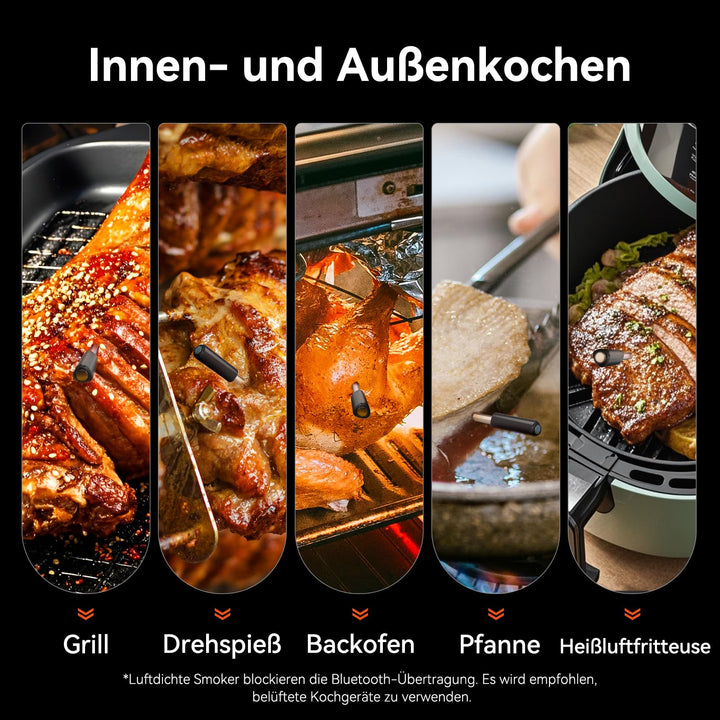 Fleischthermometer kabellos WLAN Bluetooth App-Steuerung Grill - Bild 6