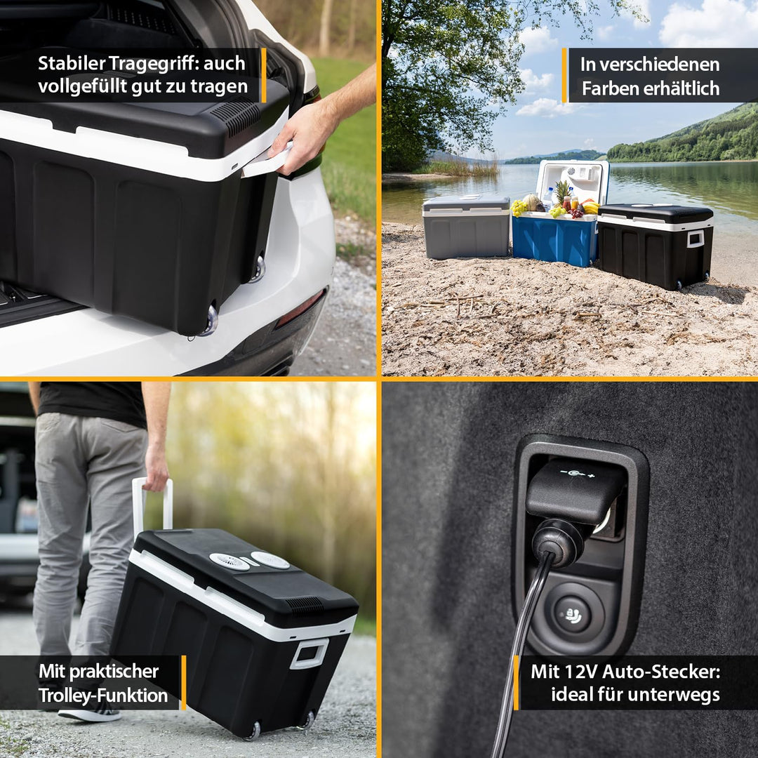 Kühlbox elektrisch 45L 12V/230V mit Rollen kühlt &amp; wärmt - Bild 4