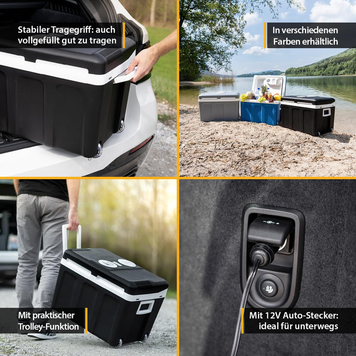 Kühlbox elektrisch 45L 12V/230V mit Rollen kühlt &amp; wärmt - Bild 4