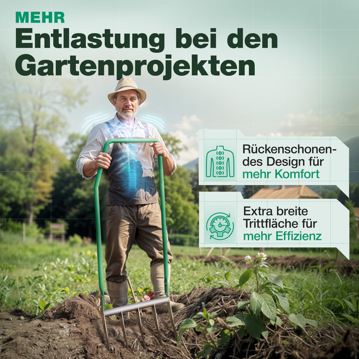 Doppelgrabegabel 5 Zinken Werkzeugstahl für Bodenlockerung - Bild 4