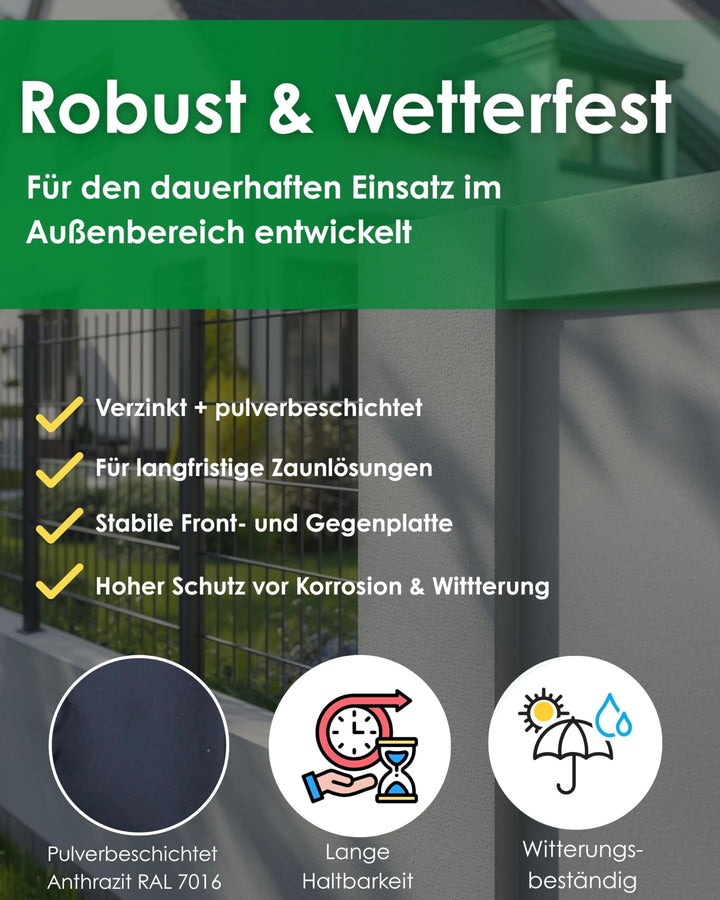 Wandanschlusswinkel Doppelstabmattenzaun Anthrazit 10er-Set - Bild 4