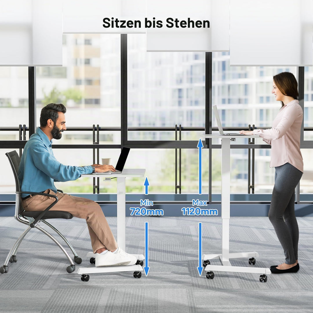 Mobiler Stehtisch höhenverstellbar 65x45cm mit Rollen bis 15kg - Bild 2