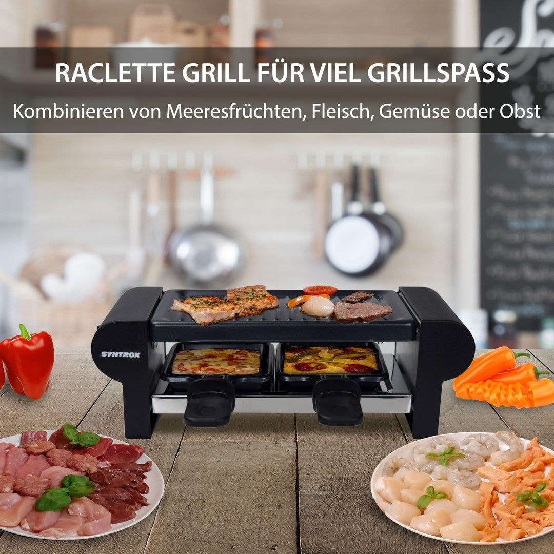 Raclette-Set 2 Personen mit heissem Stein und Grillplatte 350 W - Bild 3
