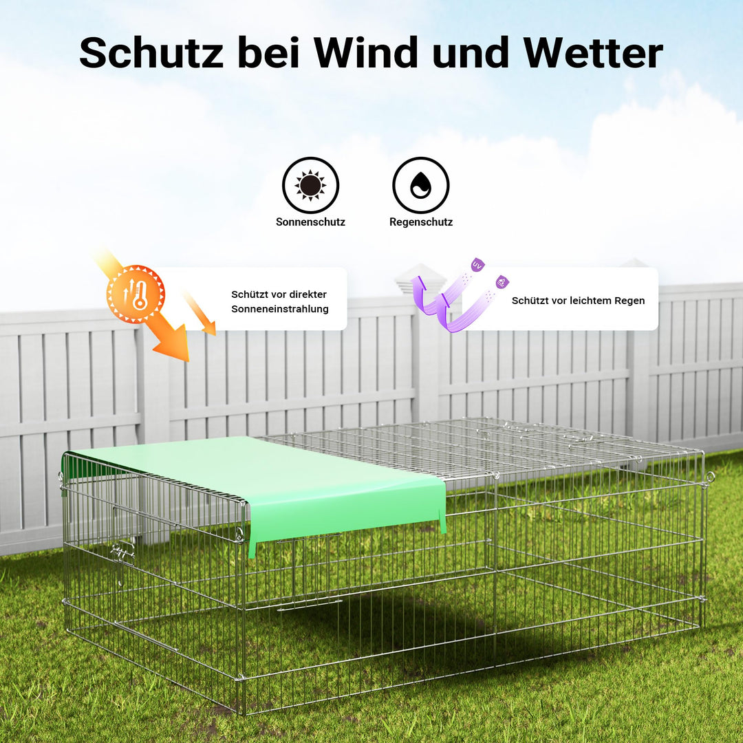 Freilaufgehege Kleintiere 216x116x65 cm mit Sonnenschutz 4 Türen - Bild 7