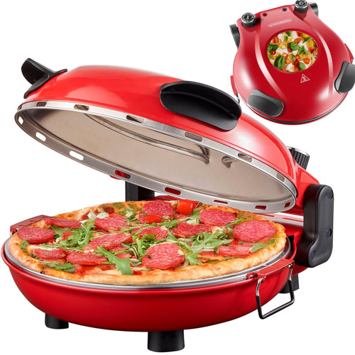 Pizzaofen elektrisch 32 cm Schamottstein 390°C 1200 W mit Timer