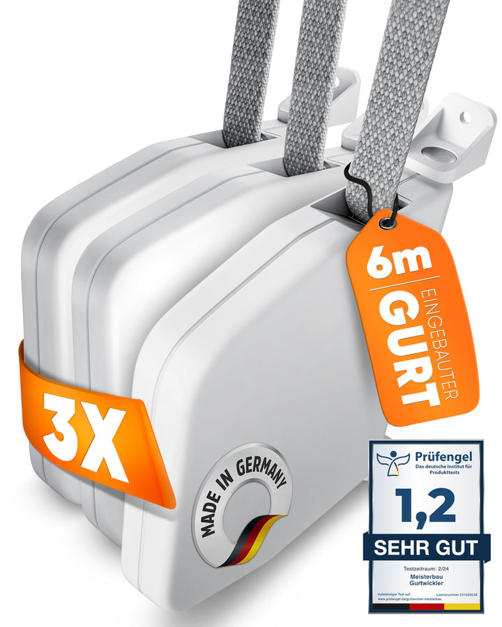 Gurtwickler Aufputz 14mm mit 6m Gurt UV-fest 3er-Set