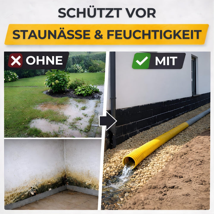 Drainagerohr DN50 10m mit Filtervlies PVC flexibel geschlitzt - Bild 5