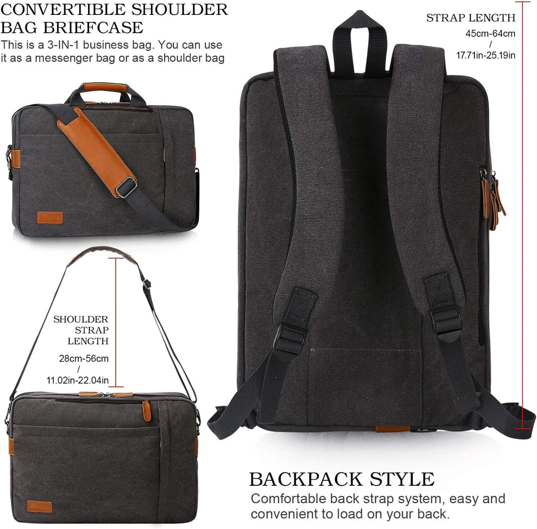 Laptop-Rucksack 3-in-1 Umhängetasche Aktentasche 17,3 Zoll Business - Bild 5