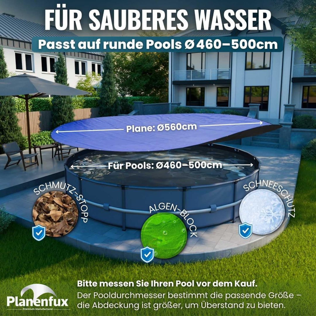 Poolabdeckung rund 500 cm UV-beständig 2-in-1 Solar/Kühl - Bild 2