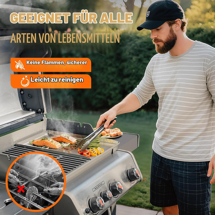 Grillplatte Plancha Edelstahl 44x30 cm für Weber Spirit &amp; Genesis - Bild 5