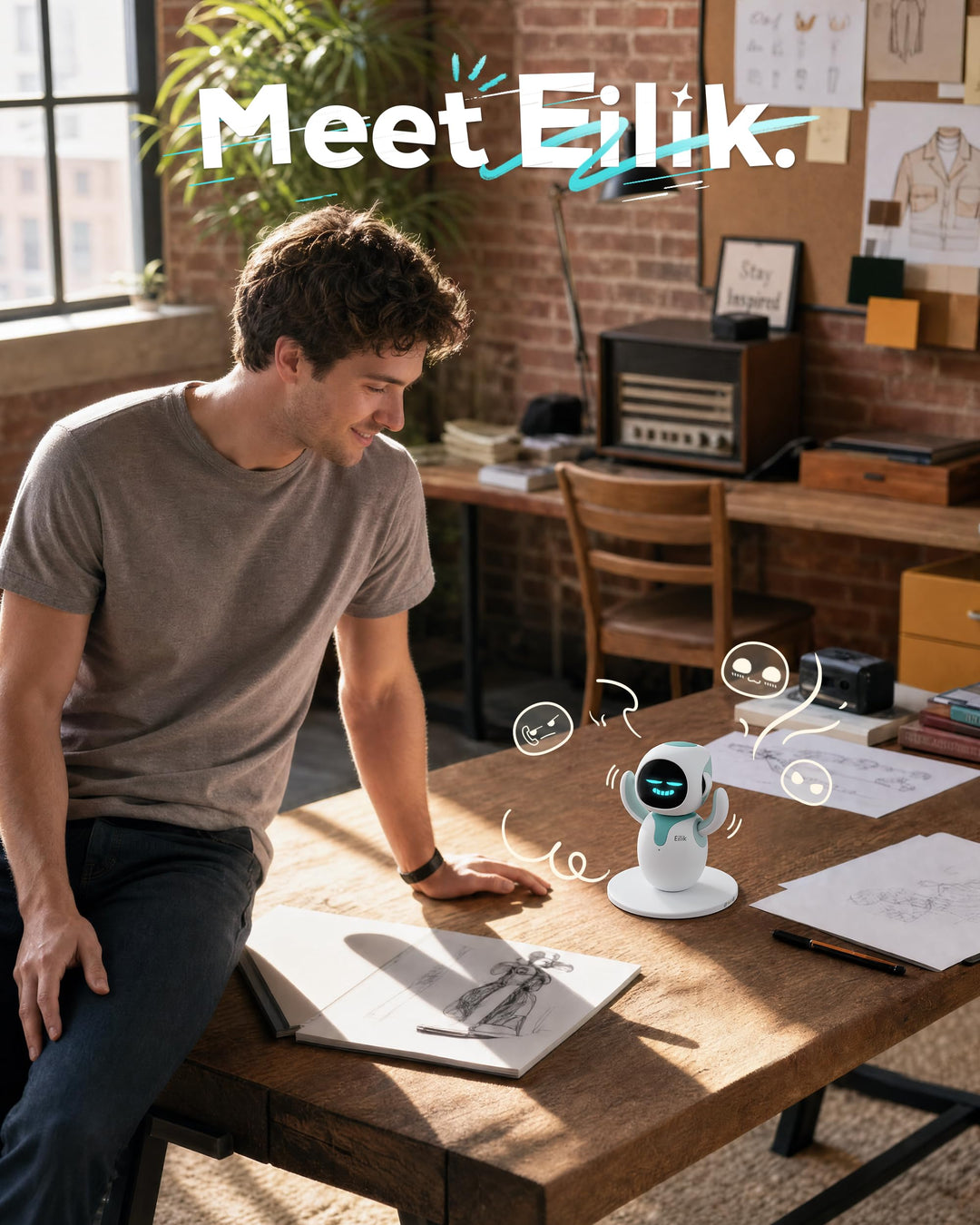 Desktop-Begleitroboter mit Emotionen Multi-Roboter-Interaktion Blau - Bild 2