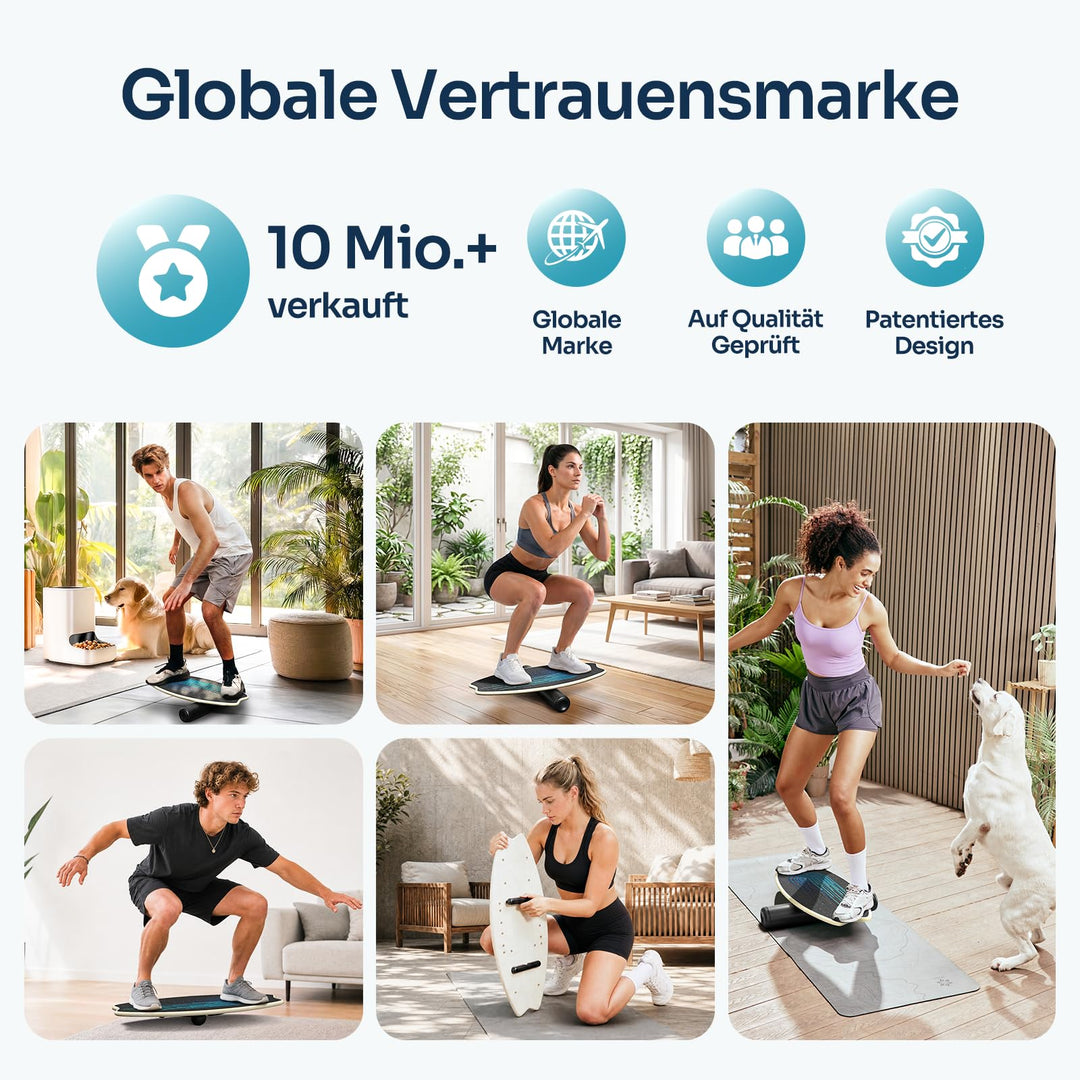 Balance Board Holz 2-in-1 mit Rolle und Ball für Kinder und Erwachsene - Bild 9