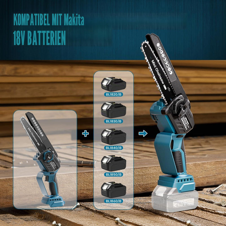 Akku-Kettensäge 6+8 Zoll bürstenlos für Makita 18V ohne Akku - Bild 2