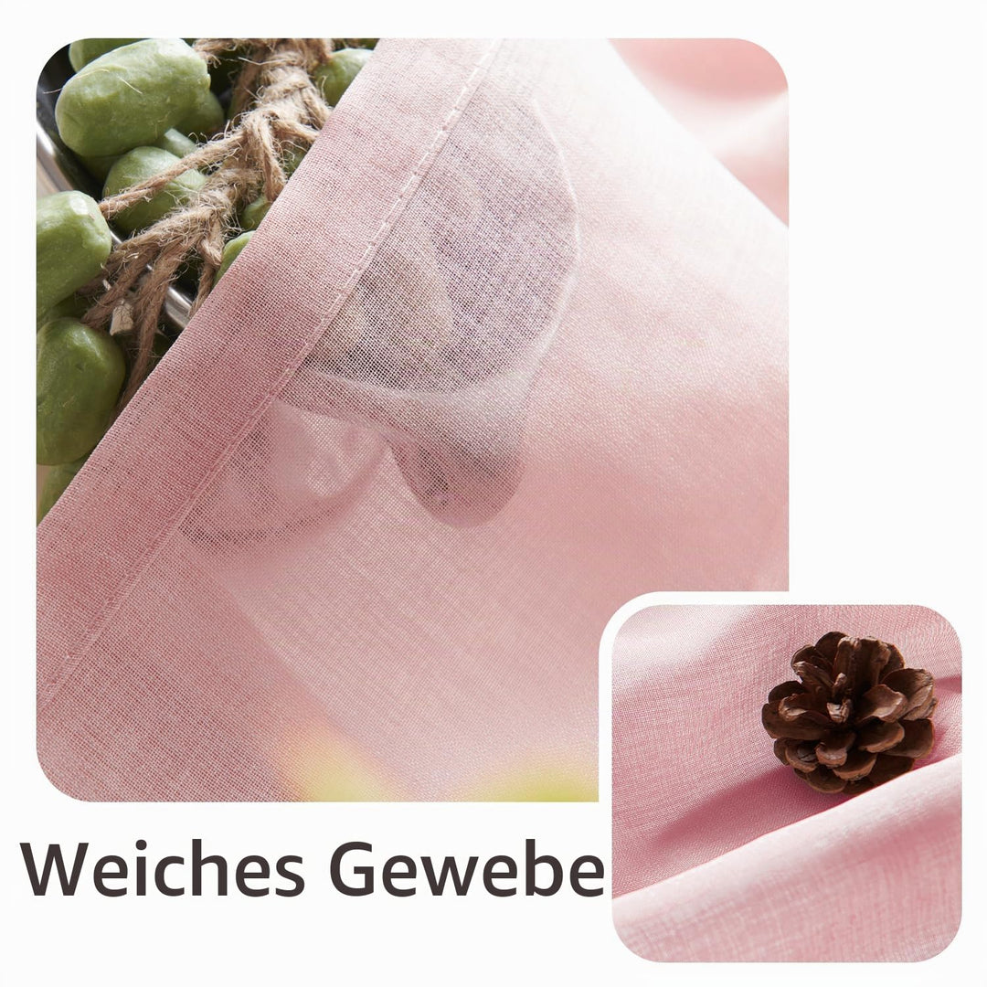 Gardinenschals Leinenoptik mit Ösen Rosa 245x140 cm 2er Set - Bild 2