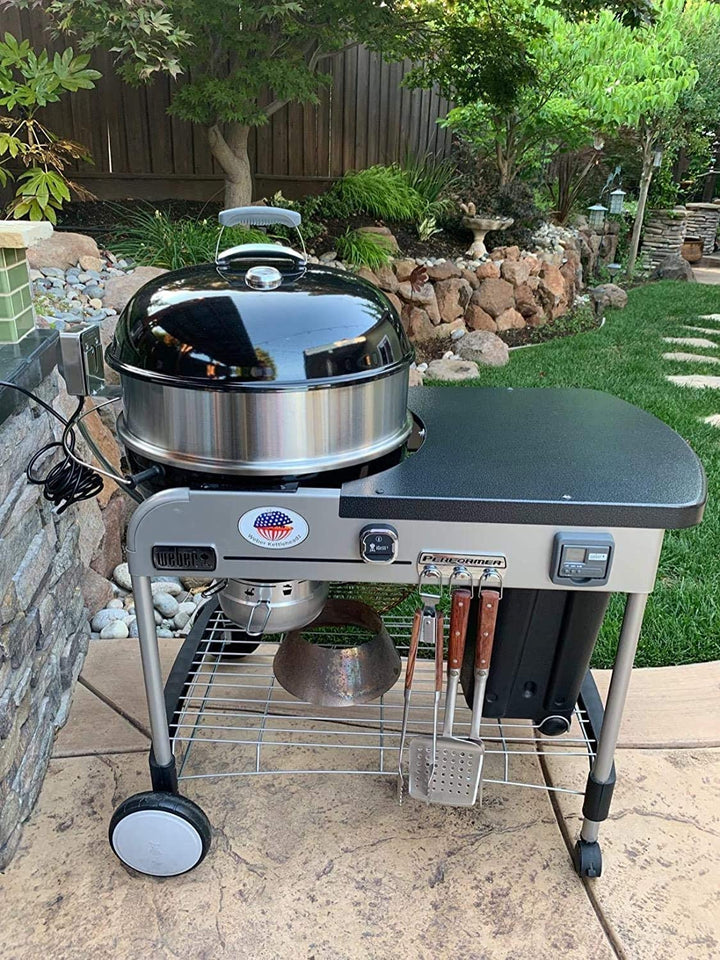 Drehspiess-Set Edelstahl 57 cm mit Motor für Kugelgrill - Bild 7