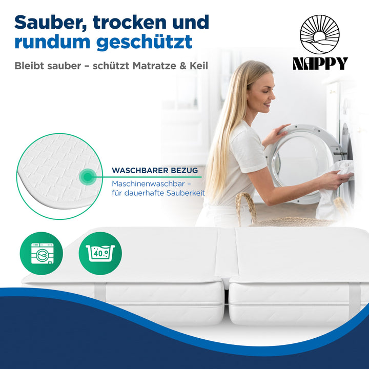 Matratzenverbinder 180x200cm wasserdicht waschbar mit Fixiergurten - Bild 5
