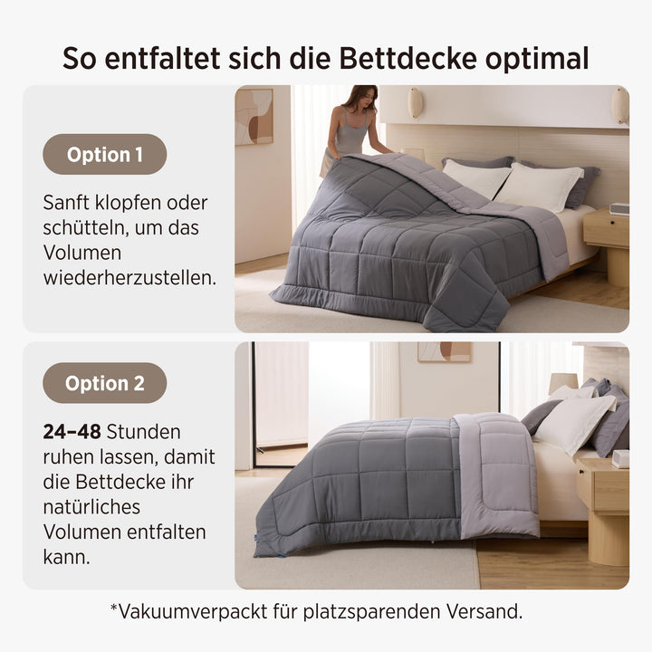 Bettdecke mit integriertem Bezug 240x220 Hohlfaser Ganzjahres - Bild 7