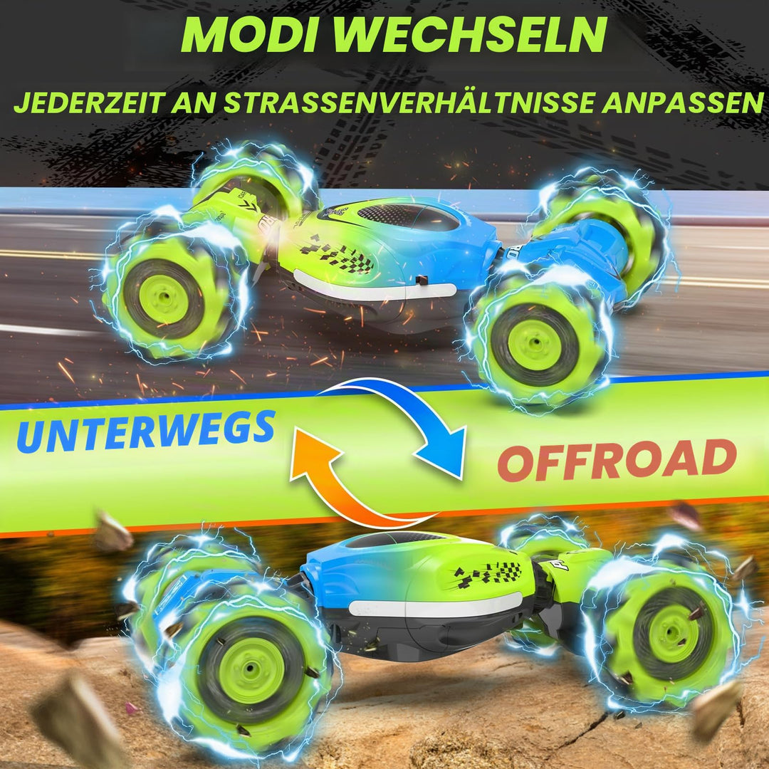 RC Stuntauto 4WD mit Gestensteuerung und Fernbedienung blau-grün - Bild 2