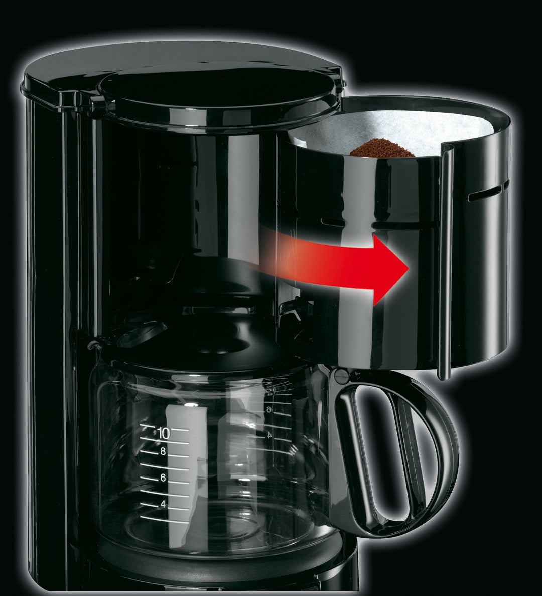 Filterkaffeemaschine 10 Tassen mit Glaskanne und Tropfstopp, Schwarz - Bild 3