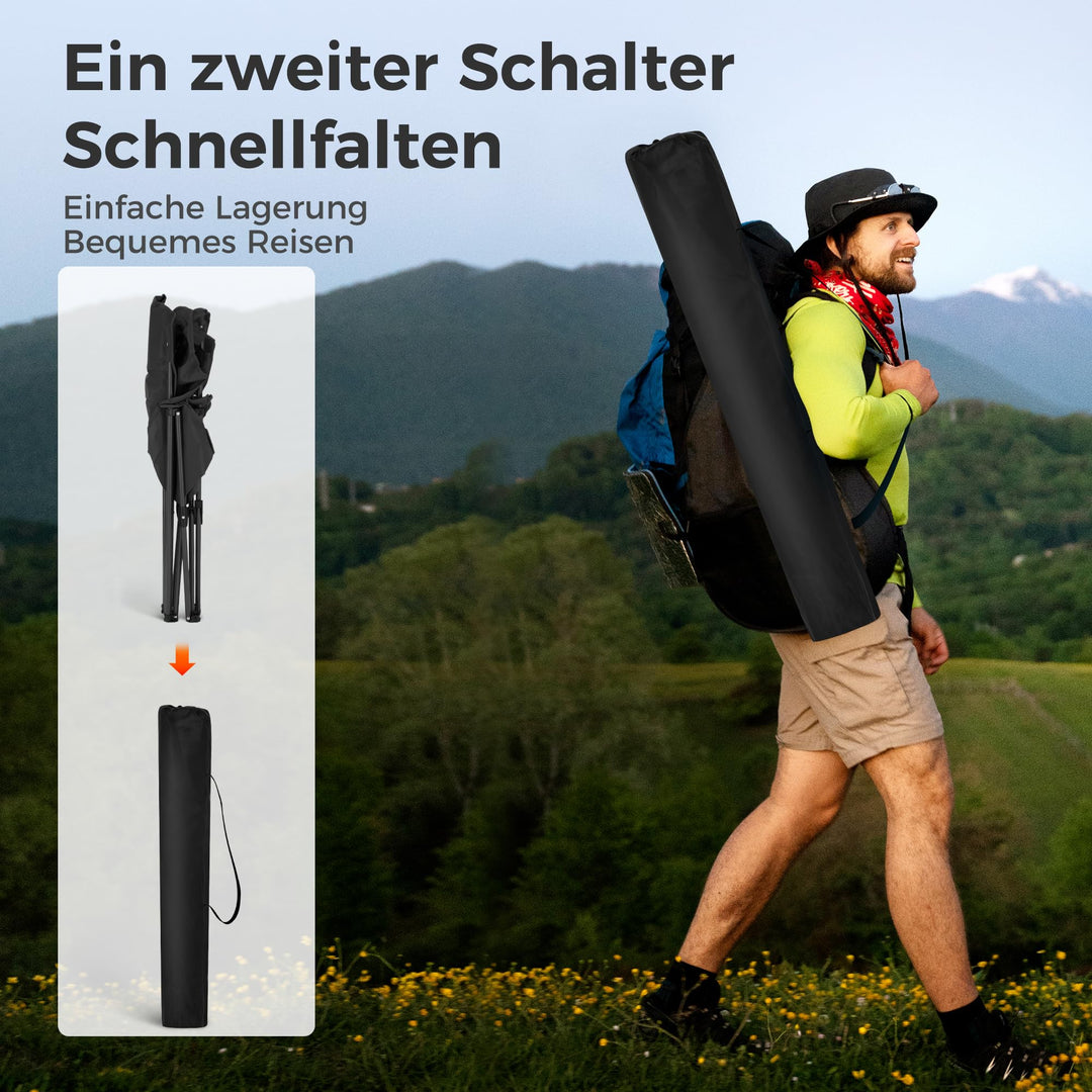 Campingstuhl klappbar 2er-Set mit Kühltasche 120 kg belastbar - Bild 7