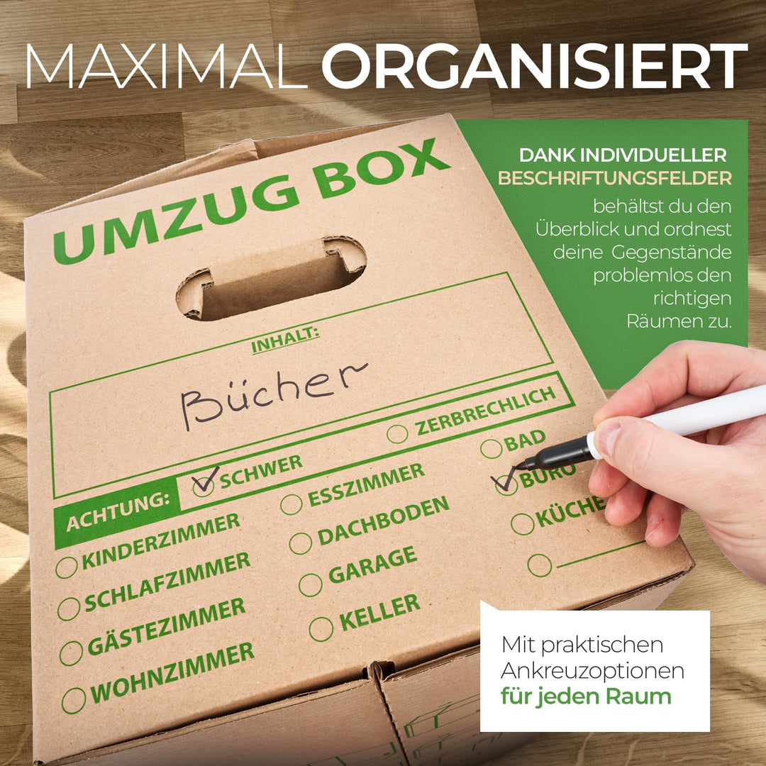 Umzugskartons gross 620x300x330mm 57L Schmetterlingsboden 50 Stück - Bild 5